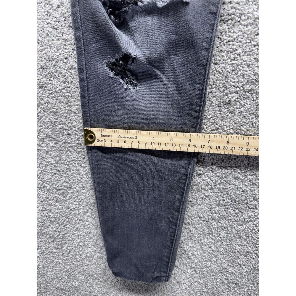 Judy Blue Jeans Womens 7/28 Black Grey Skinny Distressed Rip Grunge Made In USA - Picture 7 of 12